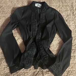 The Vintage Twin Black Button-Up Jacket